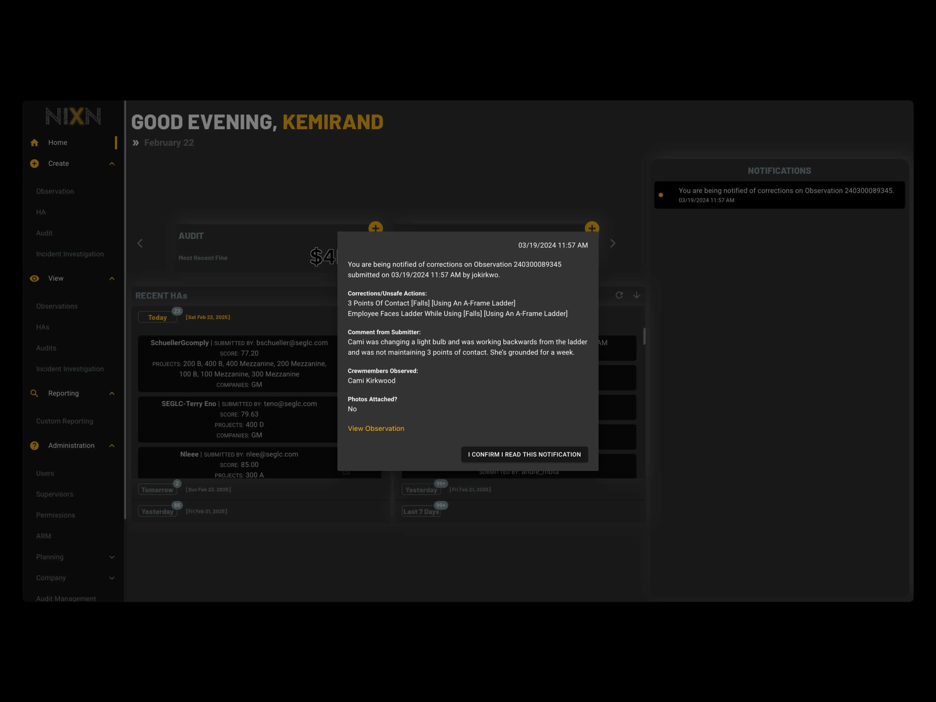 NIXN Dashboard Interface