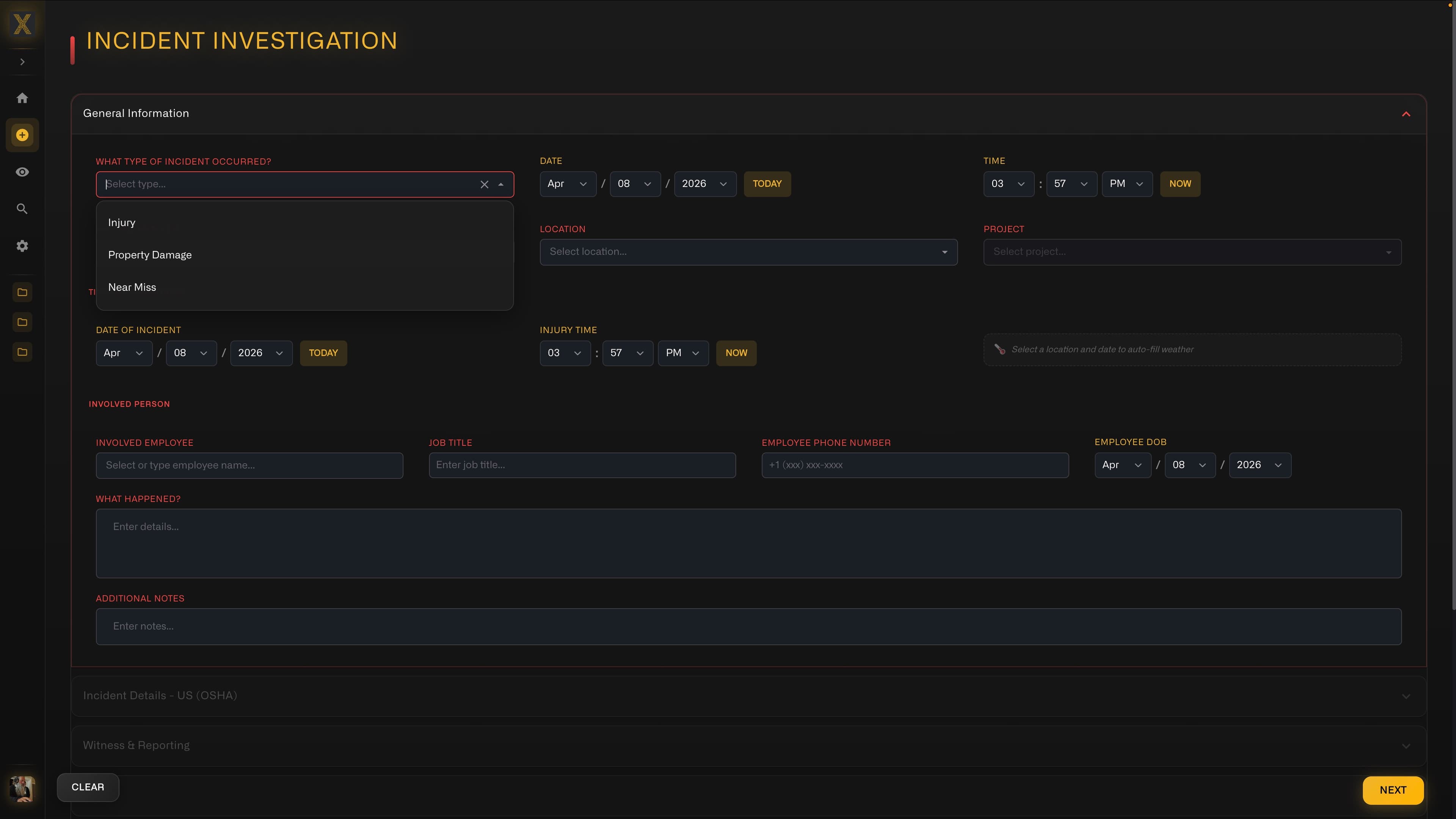NIXN Incident Reporting — Investigation Form